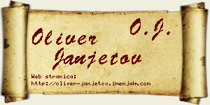 Oliver Janjetov vizit kartica